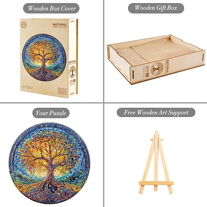 Wooden Puzzle for Adults 200PCS Natural Tree of Life Unique Shape Advanced Wood Puzzle for Adults,Wooden Jigsaw Puzzle
