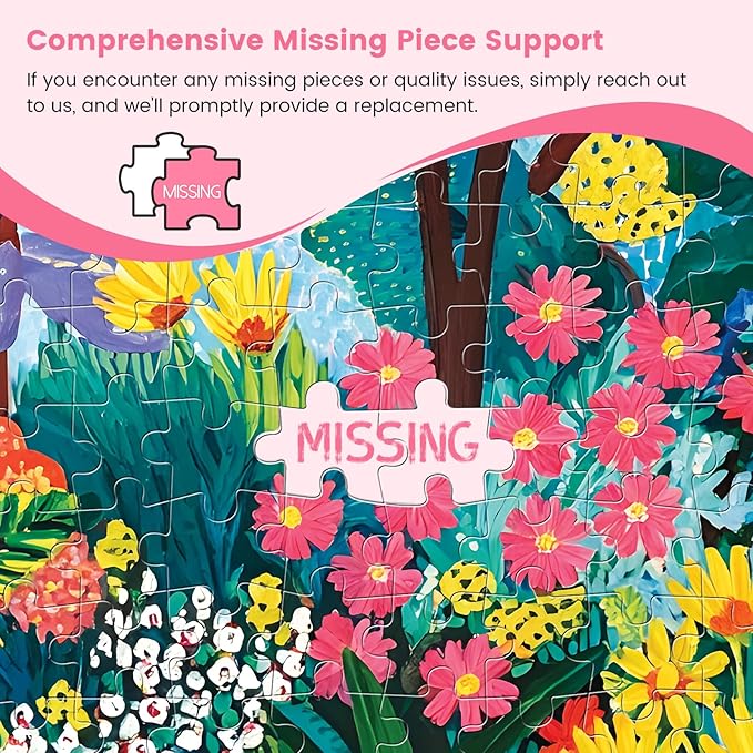 300 Piece Puzzles for Adults, Colorful Garden with Trees and Flowers Jigsaw Puzzles, Vibrant and Relaxing 300 Piece Puzzle, Perfect for Family Time, Wall Decor, Great Gift for Adults, Kids, Seniors