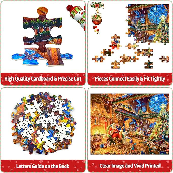 Christmas Puzzle 100 Piece Puzzles for Kids Christmas Puzzle 100 Piece Puzzle Santa Claus Puzzles 100 Piece Puzzles for Adults Christmas Puzzles Santa's House 100 Piece Puzzles for Kids Ages 6-10