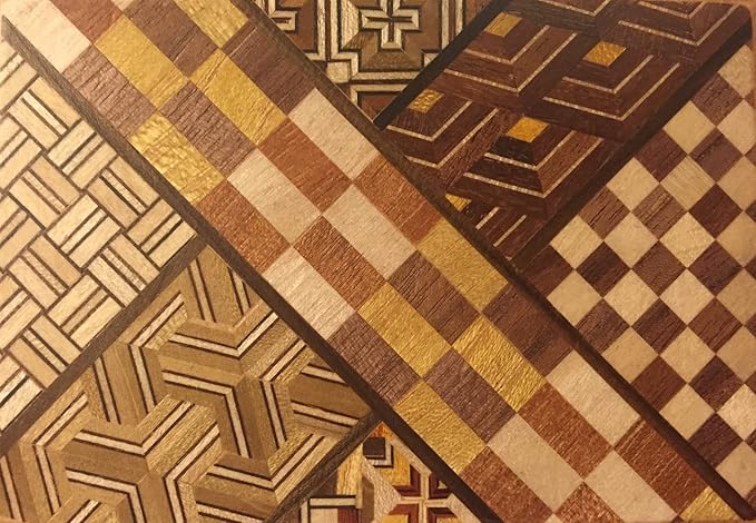 Wooden Secret Puzzle Box, 5 Sun 10 Steps, Japan Made, with Original Gift Box