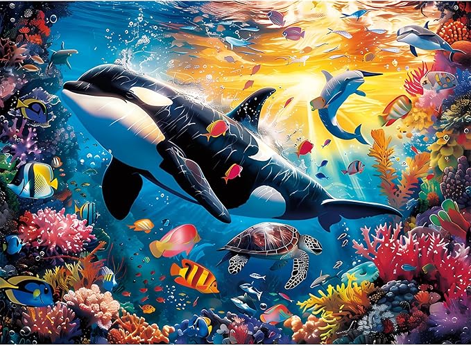 300 Piece Puzzles for Adults and Kids, Jigsaw Puzzle, Undersea World Jigsaw Puzzles, Home Decor Birthday Party Gift Toy, Fun and Challenging Family Games, 20.5x15IN