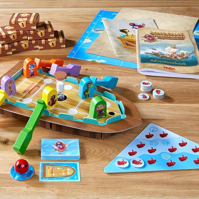 HABA Capt'n Pepe: Treasure Ahoy - A Cooperative Pirate Board Game, Adventure & Treasure Hunt for Kids & Families & A Create Your Own Adventure Legacy Game for Ages 6+