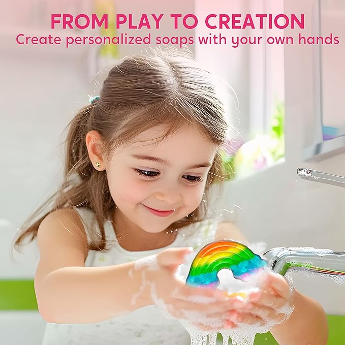 Klever Kits Unicorn Soap Making Kit- 4 Molds Girl Crafts DIY Project, Unicorn Girl Gifts, Kids Birthday Gift for Aged 6+, Science STEM Activity Teenage Gifts for Toddler Ages 6 7 8 9 10 11 12