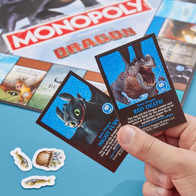 Monopoly DreamWorks How to Train Your Dragon Edition Board Game | Ages 8+ | 2 to 4 Players | 45 Mins. | Fun Family Games for Kids, Teens & Adults (Amazon Exclusive)