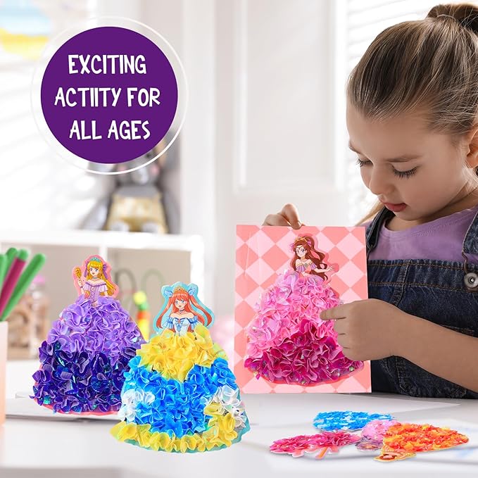 Poke Poke Art and Crafts kit for Kids, DIY 8 Magical Princesses & 6 Accessories, Pretty Princess Game Toys for Girl 6-8 8-12, Gifts for Boys & Girls Ages 6 7 8 9 10 11 12 Years Old