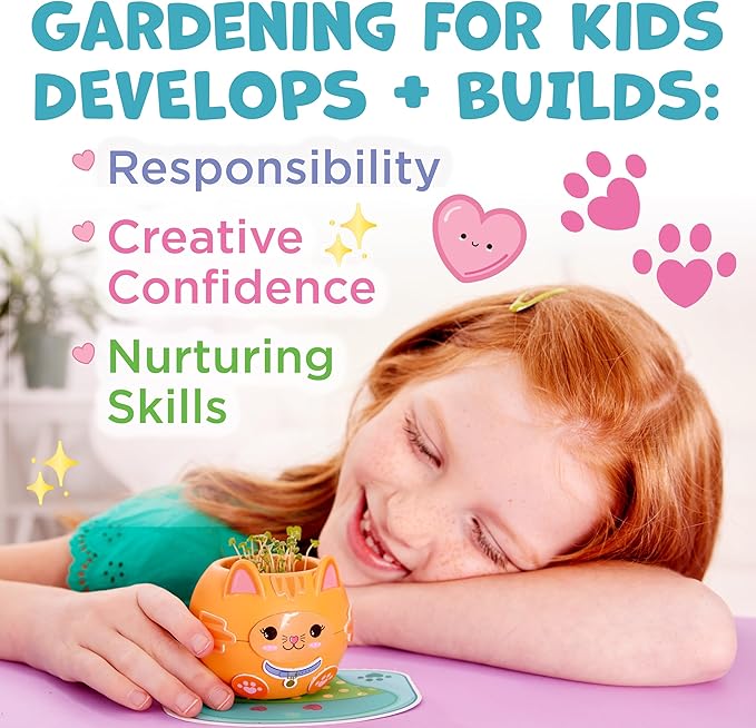 Creativity for Kids: Plant-A-Pet Kitty - Arts and Crafts Kit, Gifts for Girls and Stocking Stuffers, Boy and Girl Toys, Chia Seed Plant Pet (Ages 6+)