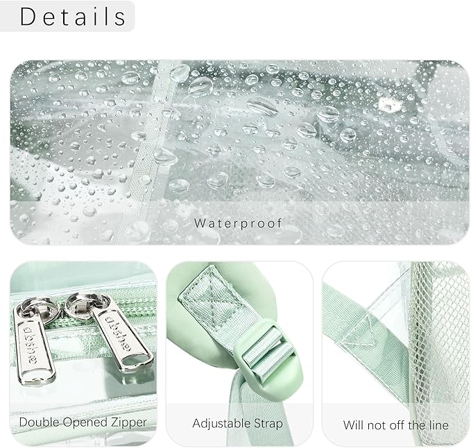 abshoo Large Clear Backpack For Girls Women Heavy Duty Transparent Backpacks Clear School Bookbag (Light Green)