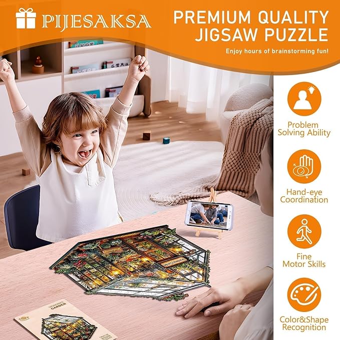 Wooden Puzzles for Adults - Grandma's Garden Wooden Jigsaw Puzzle for Adults, Colorful Flowers Wood Puzzles Adult, Gifts for Family and Friends, Wall Art Home Decor (M-11.4 * 11.3in- 180 Pcs)