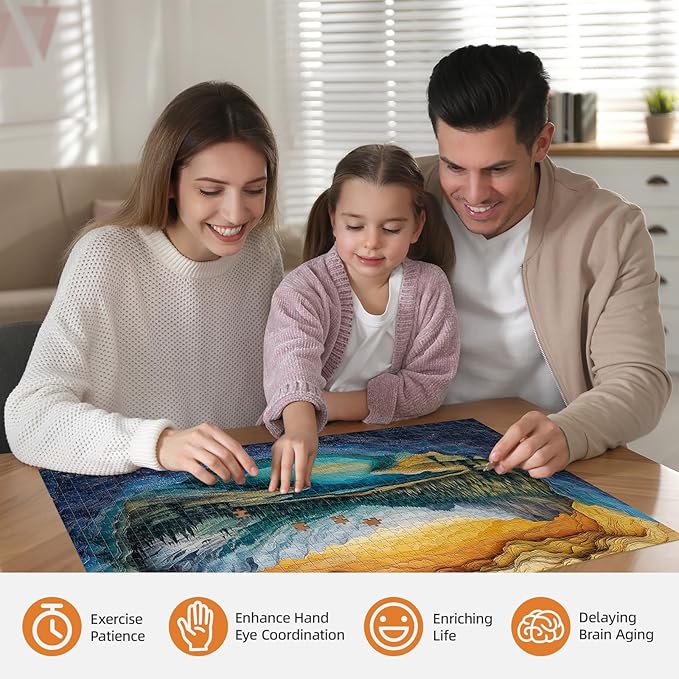 National Parks Puzzle for Adults 1000 Pieces – Yellowstone Lake-Inspired Mountain Landscape – Challenging Nature Puzzle for Families – Scenic Jigsaw with Stunning View (19.7x27.6 in)