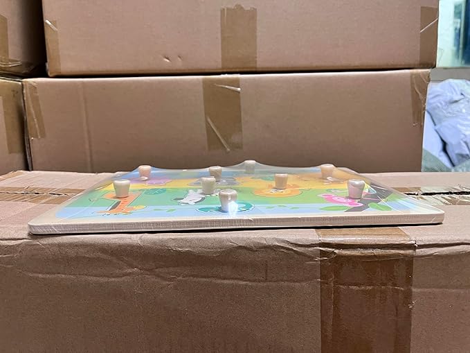 Wooden Puzzles for Toddler Peg Puzzle Toys, Wooden Jigsaw Puzzles Zoo Animal Patterns Puzzle with Handles Educational Montessori Puzzles