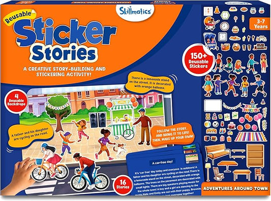 Skillmatics Activity Kit - Creative Storytelling & Skill Building with 150+ Reusable Stickers, Educational, Mess-Free Fun, Preschool & Kindergarten Toy, Gifts for Kids Ages 3, 4, 5, 6, 7
