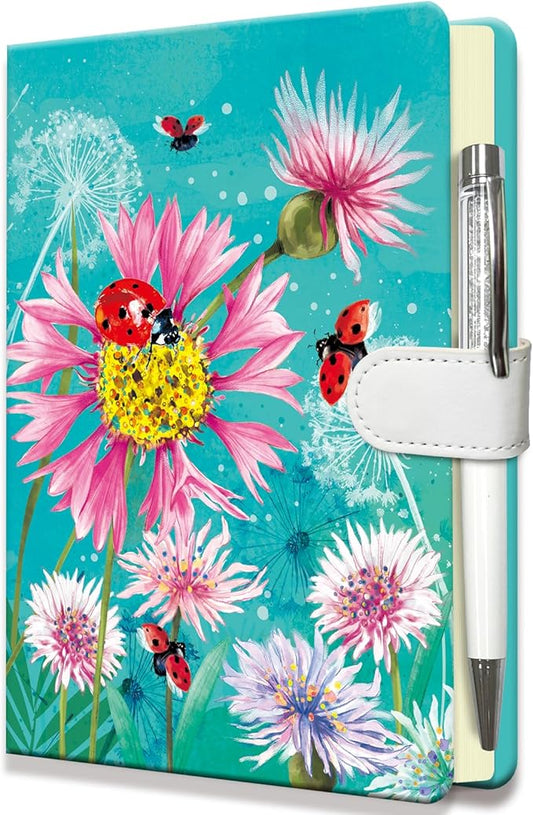 Ladybug Journal for Girls - Birthday Gift for Tween & Kids, Diary w/Pen & Magnetic Closure, 192 Pages Lined Hardcover Notebook, 5.3"x7.5"