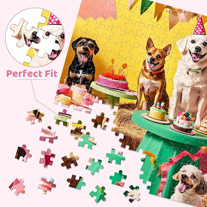 300 Piece Puzzles for Adults,Jigsaw Puzzles 300 Pieces for Kids Ages 8-10 10-12 Dog Puzzles Animal Pet Lover Adult Jigsaw Puzzle Games Family Entertainment Gift Toy 20.5x15in