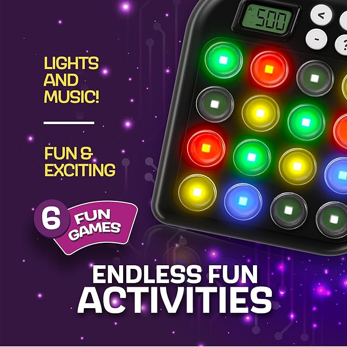 Croove 6 in 1 Brain Teasers & Memory Game, 6 Fun Games for Kids, Cool Handheld Toys, Unique for Teens, Best Activities for Tween Boy, Gift Ideas for Boys & Girls Ages 6-8 9 10 11 13+ Year Old