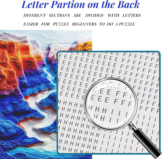 Bgraamiens Puzzle-The Blue Canyon-3D Visual 1000 Pieces Puzzle Autostereoscopy Puzzles Hard Challenge Puzzles for Adult for Adults and Kids(The Blue Canyon)