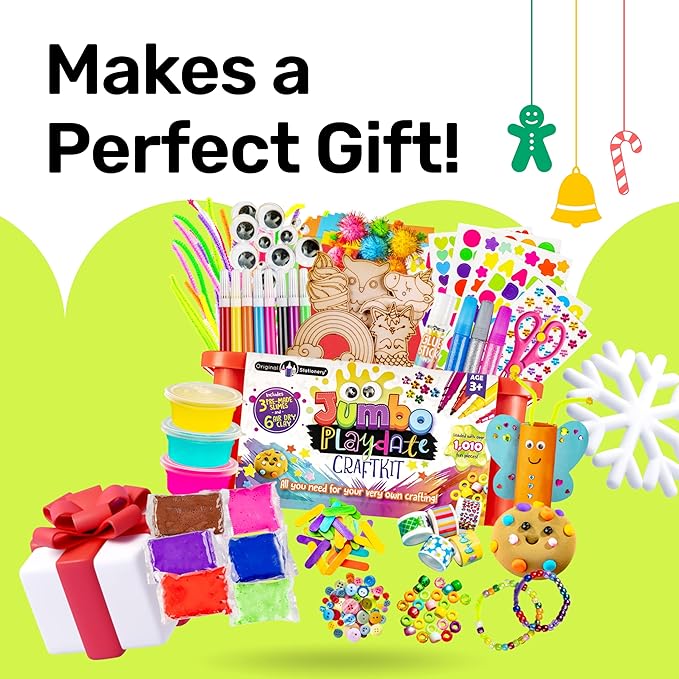 Original Stationery Kids Jumbo Slime & Craft Kits - Large Multicolor, 1000+ Pieces - Slime Kit w/Activator & Arts & Crafts Supplies