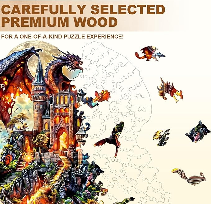 WOODBESTS Wooden Puzzles for Adults-Epic Tale, 270 Pieces Wood Puzzle (L-13.4 * 13.0in), Premium Art Shape Wooden Animal Jigsaw Puzzles, for Men/Women & Family Game Night