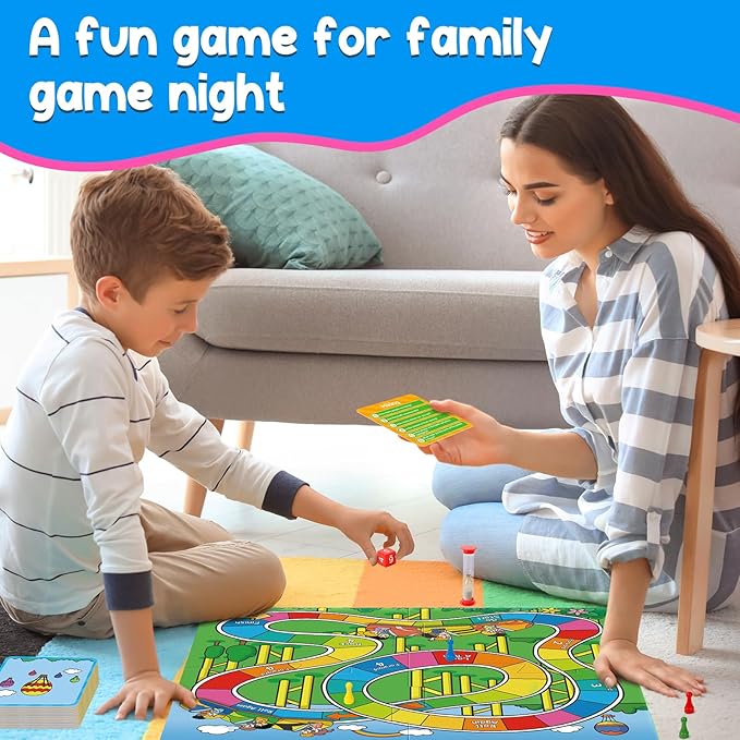 Memory Board Games for Kids and Adult, Improve Observation, Concentration and Reading,100 Picture Cards, Fun & Educational for Family Game Night & Party Activities, 2-4 Players, Ages 6 And Up