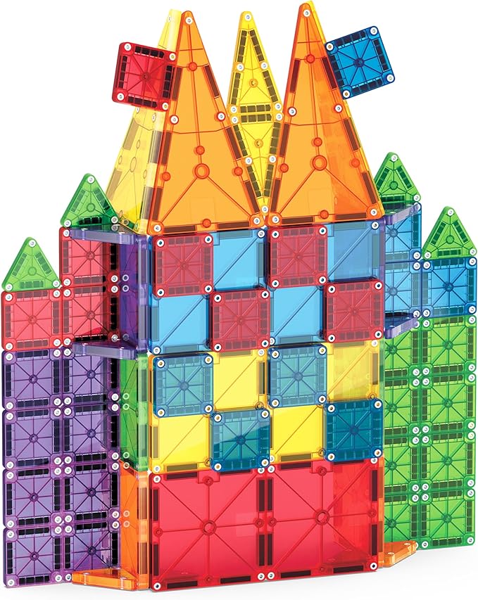 MAGNA-TILES Combo 62-Piece Magnetic Construction Set, The Original Magnetic Building Brand