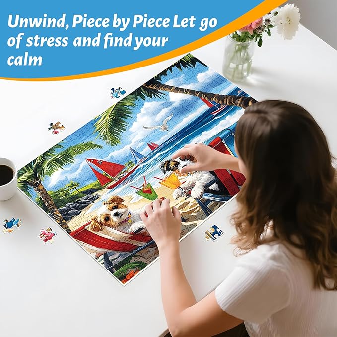 300 Piece Jigsaw Puzzle for Adults, Kids, and Seniors – Cute Dogs Puzzle, Large Pieces, Eco-Friendly Recycled Cardboard, Perfect Family Activity and Gift Idea (20.5 x 15 in)