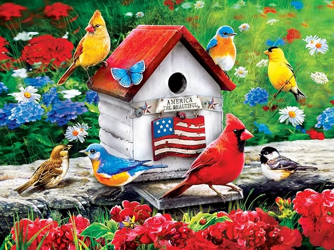 MasterPieces 300 Piece EZ Grip Jigsaw Puzzle - An American Birdhouse - 18"x24"