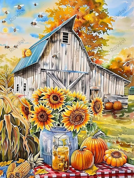 Puzzles for Adults 500 Pieces, DIY Sunflower Farm Puzzles, Matte Finish & Eco-Friendly Wooden Puzzles - for Home Decor Room Decor Wall Decor - Funny Creative Gifts 20x15 Inch