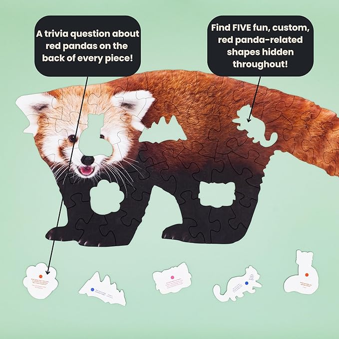 Red Panda Floor Puzzle– 50 pcs Life Size Jigsaw Puzzles for Adults, Teens & Kids, Animal-Themed Montessori Toys & Toddler Puzzles, Educational Activities for Children Ages 3+, 24x36