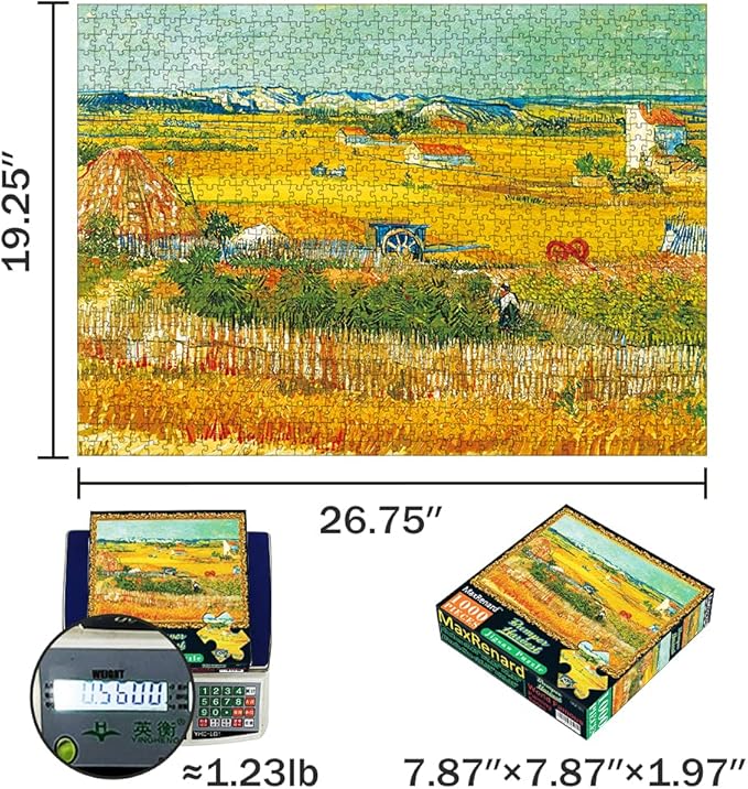 MaxRenard Game 1000 Pieces Jigsaw Puzzle Fine Art Collection Toy Bumper Harves by Vincent Willem Van Gogh