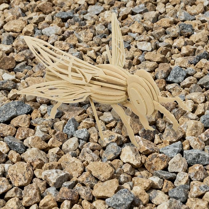 Kids 3D Jigsaw Puzzle with Wooden Different, Felt Bumblebee DIY Cubic Model, Animal Insect Toy Puzzle Game Set Gift