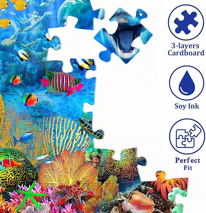 Jigsaw Puzzles for Adults 500 Piece - Jigsaw Puzzles for Adults and Kids 500 Piece Educational Games Colorful Puzzles for Home Decoration(Ocean Adventure 500 Pieces)