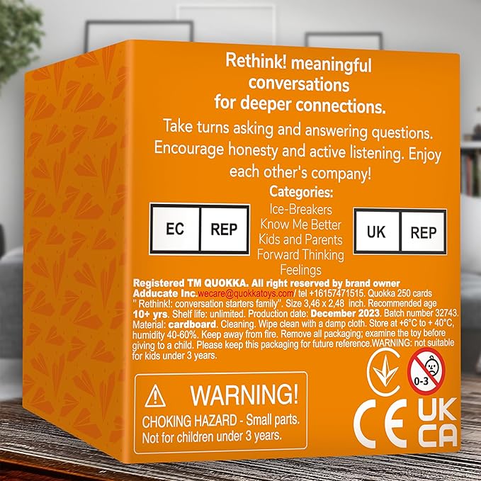 QUOKKA Conversation Cards Game - Kids Edition | 500 Questions | Premium Version | Share Thoughts - Fun Talking Board Game for Family Night