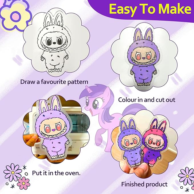 Natonhi 251Pcs Shrinky Dink Sheets,Shrink Paper Keychain Kit with 50pcs Shrinky Paper,100PCS Keychains and 100 Open Iron Ring for Kids Creative Craft Marking, Shrinky Dink Handprint Keychains