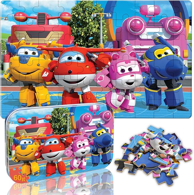 Puzzles for Kids Ages 4-6, 60 Piece Jigsaw Puzzles in Metal Box, Educational Learning Toys for Boys and Girls, Premium Puzzle Games, Kids Puzzles Ages 3-5 Gift