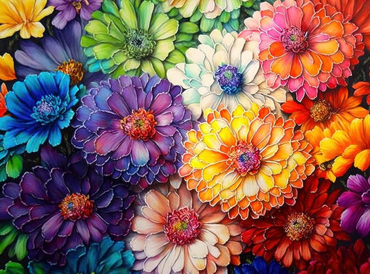 Cross & Glory - Rainbow of Flowers - 1000 Piece Jigsaw Puzzle for Adults | Stunningly Vibrant Colors | Challenging Brain Exercise for Puzzle Lovers