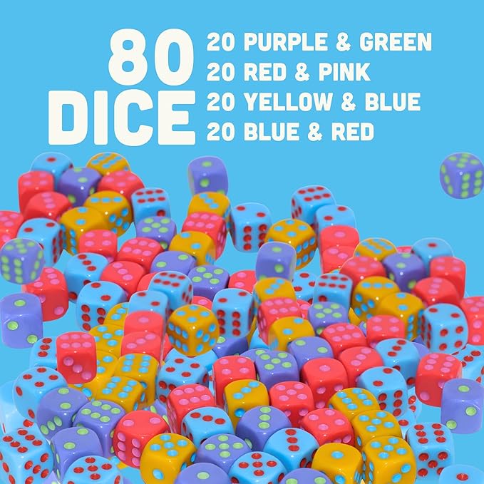 Stack-a-Pillars – Dice Stacking Family Game for 2-4 Players | Fun 15-Minute Strategy Games with Dice Set and Double-Sided Mat | Great for Game Night, Travel, Kids, and Adults