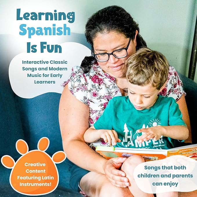 GO GO Spanish Musical Book Vol. 1: 8 Bilingual Songs, Learning Toy for Ages 1-3, Spanish Nursery Rhymes, Libros en Español para Niños, Interactive Libros Infantiles, Engaging Language Tool for Kids