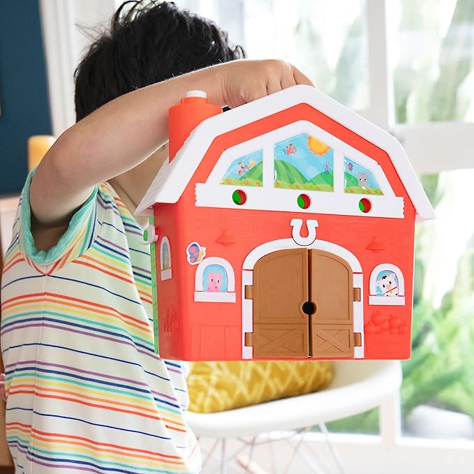 Educational Insights Design & Drill Bolt Buddies Barn - Construction Toys & Tools for Kids, Take Apart STEM Set with Real Electric Toy Drill, Pretend Play Building Kit, Gifts for Toddlers Ages 3+