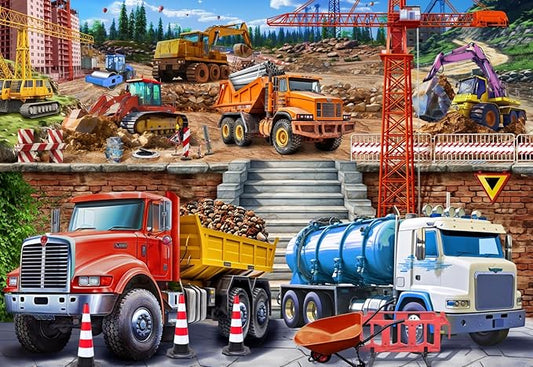 Puzzles for Kids Ages 4-8 6-8 8-10, Construction Site 100 Piece Puzzles for Kids, Educational Kids Puzzles Toys for Boys Girls Age 4, 5, 6, 7, 8-10 Years Old