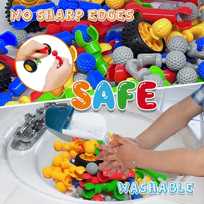 170 Pcs Building Toys for Kids Ages 4-8 with Toy Box Storage, Idea Guide, Building Blocks STEM Toys for 3 4 5 6 7 8 9 Year Old Creative Kids Activity, Christmas Birthday Gifts for Boys Girls