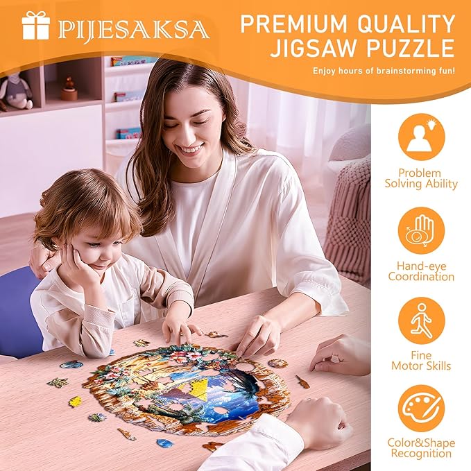 Wooden Puzzles for Adults -Oasis Mirage Puzzle, Unique Shape Wooden Jigsaw Puzzle for Adults, Beautiful Desert Wood Puzzles Adult, Good Gift Idea for Friends, Home Decor (M-11.4 * 11.3in -200 Pieces)