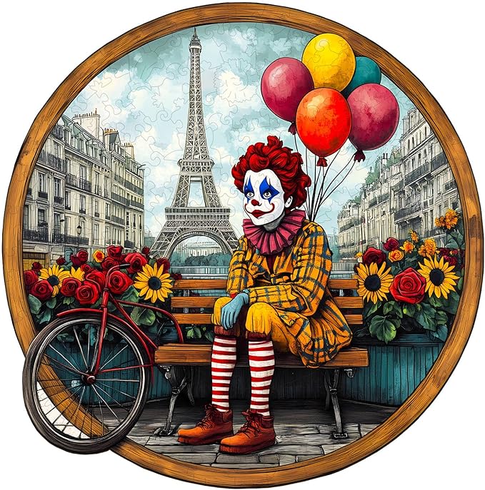 Jigfoxy Wooden Puzzle for Adults, Joker Jigsaw Puzzles for Adult, Unique Animal Shape Wood Cut Puzzles, Christmas Thanksgiving Gifts for Friends Family (S-8.5 * 8.3in-100pcs)