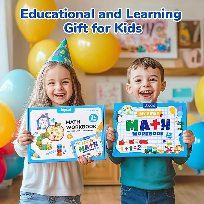 JoyCat Math Game Book - Preschool Learning Activity for Kids Ages 3-5, Number Tracing Workbooks, Math Learning Tools, Travel Cars Activities, Educational Gift Toys for Girls and Boys Ages 4-8