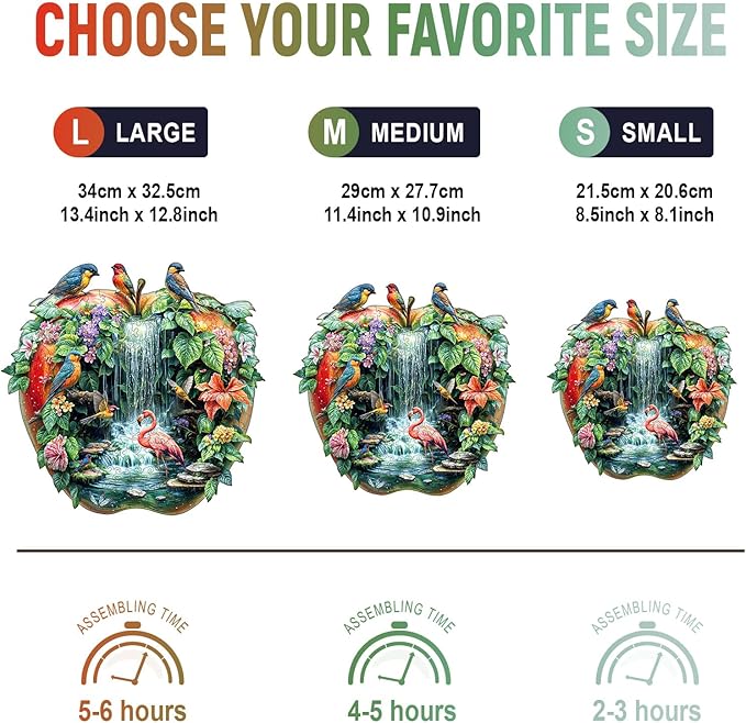 Wooden Puzzles for Adults - Paradise Garden Wooden Jigsaw Puzzle, Unique Animal Shaped Wood Puzzles Adult, Christmas Birthday Gifts for Friends/Family, Home Decor 13.4 * 12.8in 235pcs