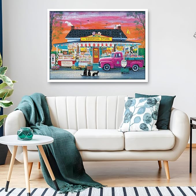 Puzzles for Adults 1000 Pieces - Vintage Country Store Jigsaw Puzzles, Colorful Retro Shop Scene Puzzle for Family Fun and Home Decor