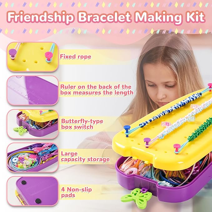 LQELAE 189 PCS Friendship Bracelet Kit for Girls, Arts and Crafts for Kids Ages 8-12, Birthday Gifts for 8 9 10 1112 Years Old, Jewelry Making Kit for Girls 8-12, Christmas Gifts for 8-12