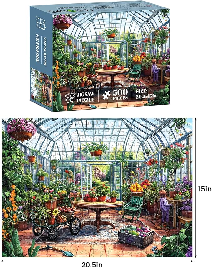 500 Piece Puzzles for Adults,Jigsaw Puzzles 500 Pieces Garden Plants Puzzle for Adults Senior Fruit Puzzle Games Premium Cardboard Home Decors Family Challenge Toys Gift