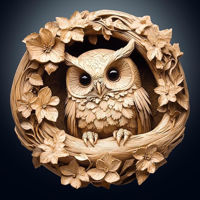 WOODBESTS Wooden Puzzles for Adults, 3D Owl Wood Puzzles Adult(300 Pieces, L, 13.4 * 13.4in), Unique Shape Wooden Animal Jigsaw Puzzles, Birthday Gifts for Adults Family Game