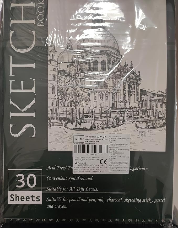 OSIMIG 10 Pack Sketch Books - 8.5" x 11", Top Spiral Bound Sketch Pad, 300 Sheet Total (68lb/100gsm), Drawing Paper Pad, Sketchbooks for Kids & Adults