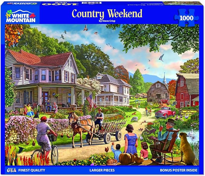 White Mountain Puzzles - Country Weekend - 1000 Piece Jigsaw Puzzle for Adults & Kids - Fun Family Activity - 24"x30"