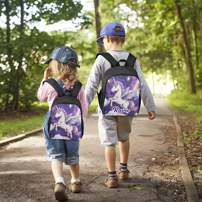 Rainbow Purple Toddler Backpack for Boys Girls 3-6 Preschool Small Backpacks Kids Mini Kindergarten Bookbag for Elementary for School